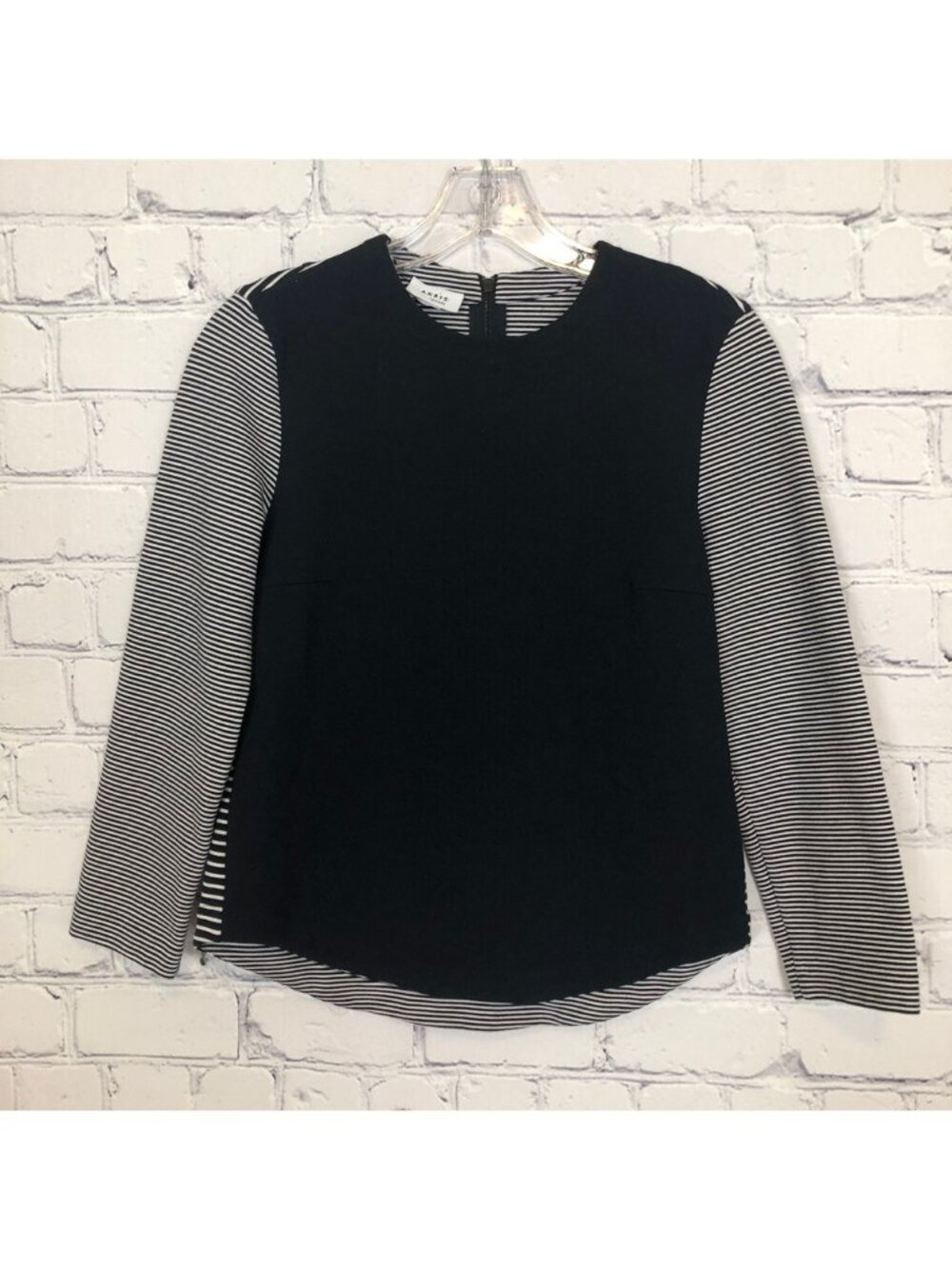 Akris Punto Navy Ponte Knit Top Size 2 Stripe